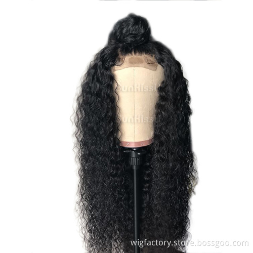 Factory wholesale virgin vendors lace front wig,100% human hair wig, 180% density peruvian lace front wigs natural curly